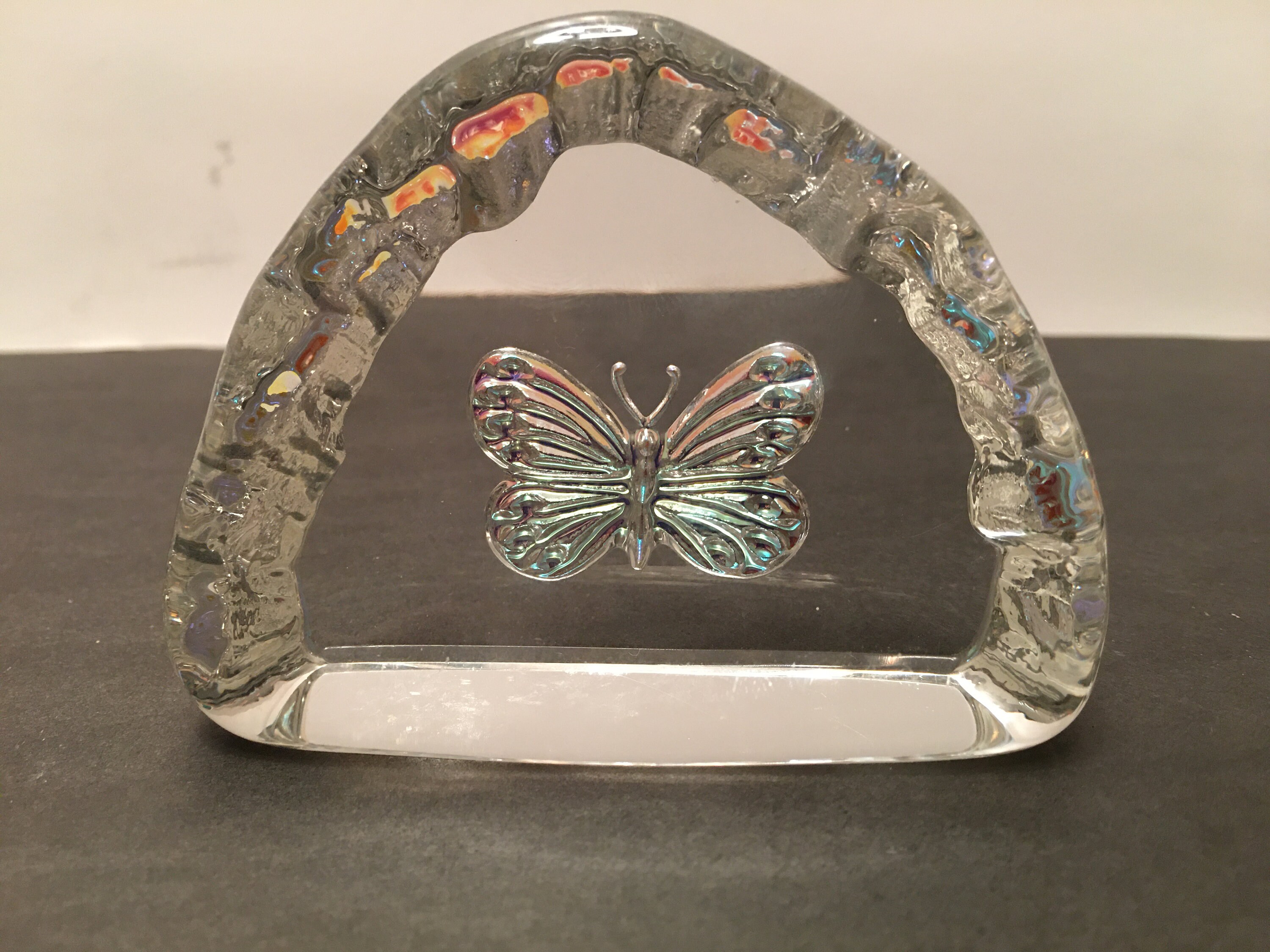 Iridescent Glass Butterfly Paperweights/3 Paperweights/crystal Etsy