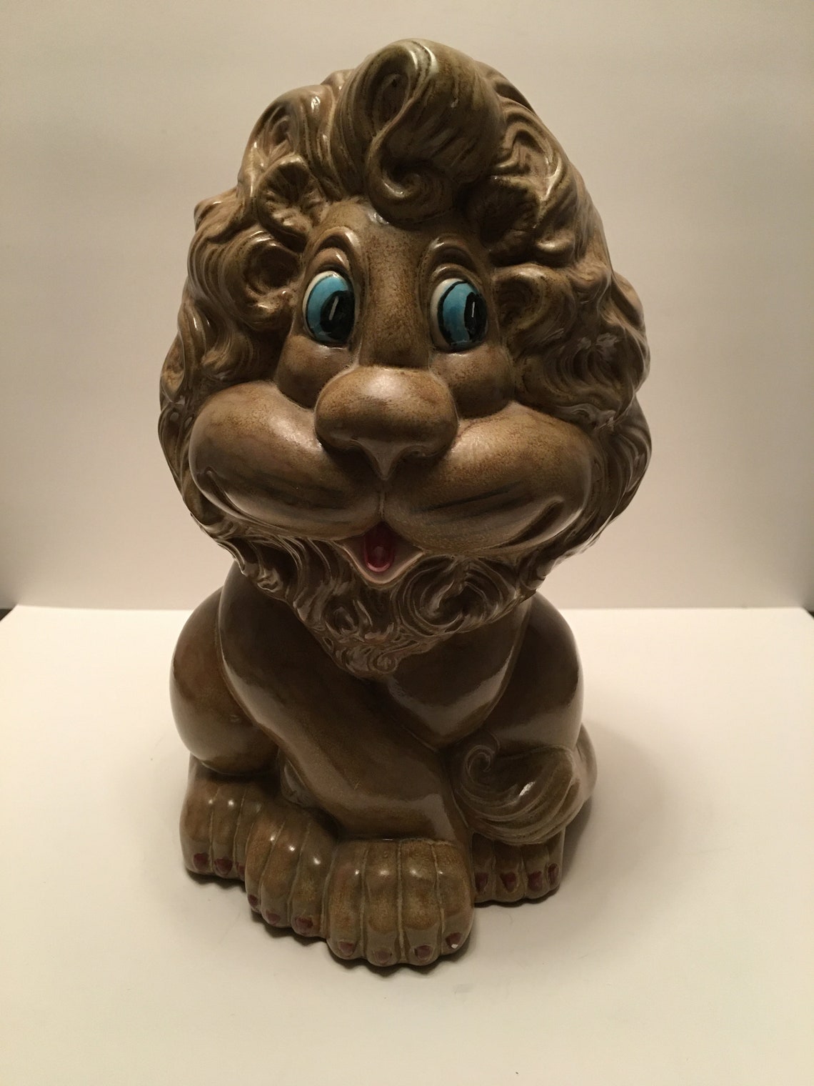 Ceramic Lion Piggy Bank/atlantic Mold Co/large Ceramic Coin Etsy
