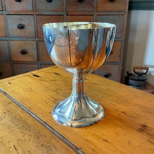 Vintage Interlocking Heart Toasting Flutes - Silver Plated Unity Goblets for Weddings or Anniversaries - Set of 2 Intertwined Heart Cups