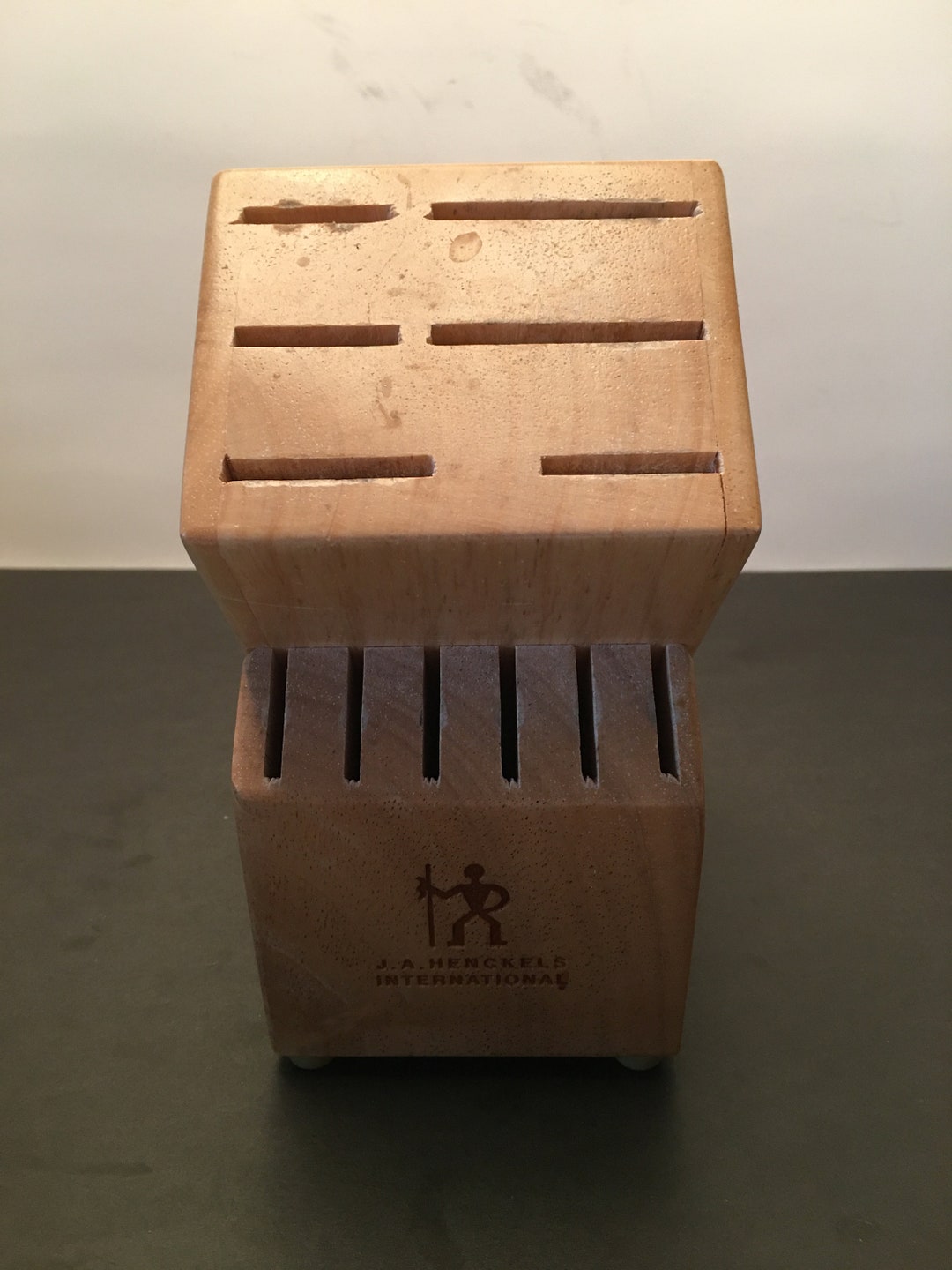 Wood Knife Block/j.a Henckels Hardwood Knife Block/maple Knife Holder/vintage Wood Knife Holder