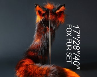 Fox tail and ear set fox ear and tail cosplay wolf tail and ears cat tail cat ear anime cosplay kitten ears and tail kittenplay Halloween