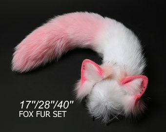 Fox tail and ear set fox ear and tail cosplay wolf tail and ears cat tail cat ear anime cosplay kitten ears and tail kittenplay Halloween