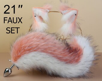 Pink Imitation Faux Fox Tail Keychain 42-23PK-AS K21