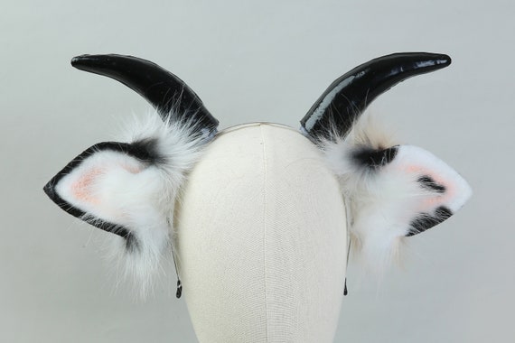 Realistic Cow Ears Headband Set - Faux Fur Horns Costume Accessory Amazon.com: Beviliu Cow Ears Headband 4Pack - Realistic  main image 4