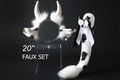 realistic faux fur cow tail and ear set cow ear and tail set cattle tail and ear headband furry cow ears and horns anime cosplay petplay