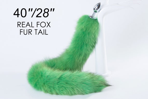 Green Long Tail Butt Plug Tail Real Fox Tail Plug Wolf Dildo | Etsy