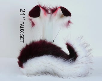 Realistic faux fur puppy tail and ear set shiba Inu dog tail and ears puppy kemonomimi anime cosplay shepherd dog ear and tail puppy play