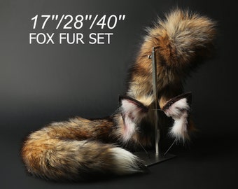 Fox tail and ear set fox ear and tail cosplay wolf tail and ears cat tail cat ear anime cosplay kitten ears and tail kittenplay Halloween