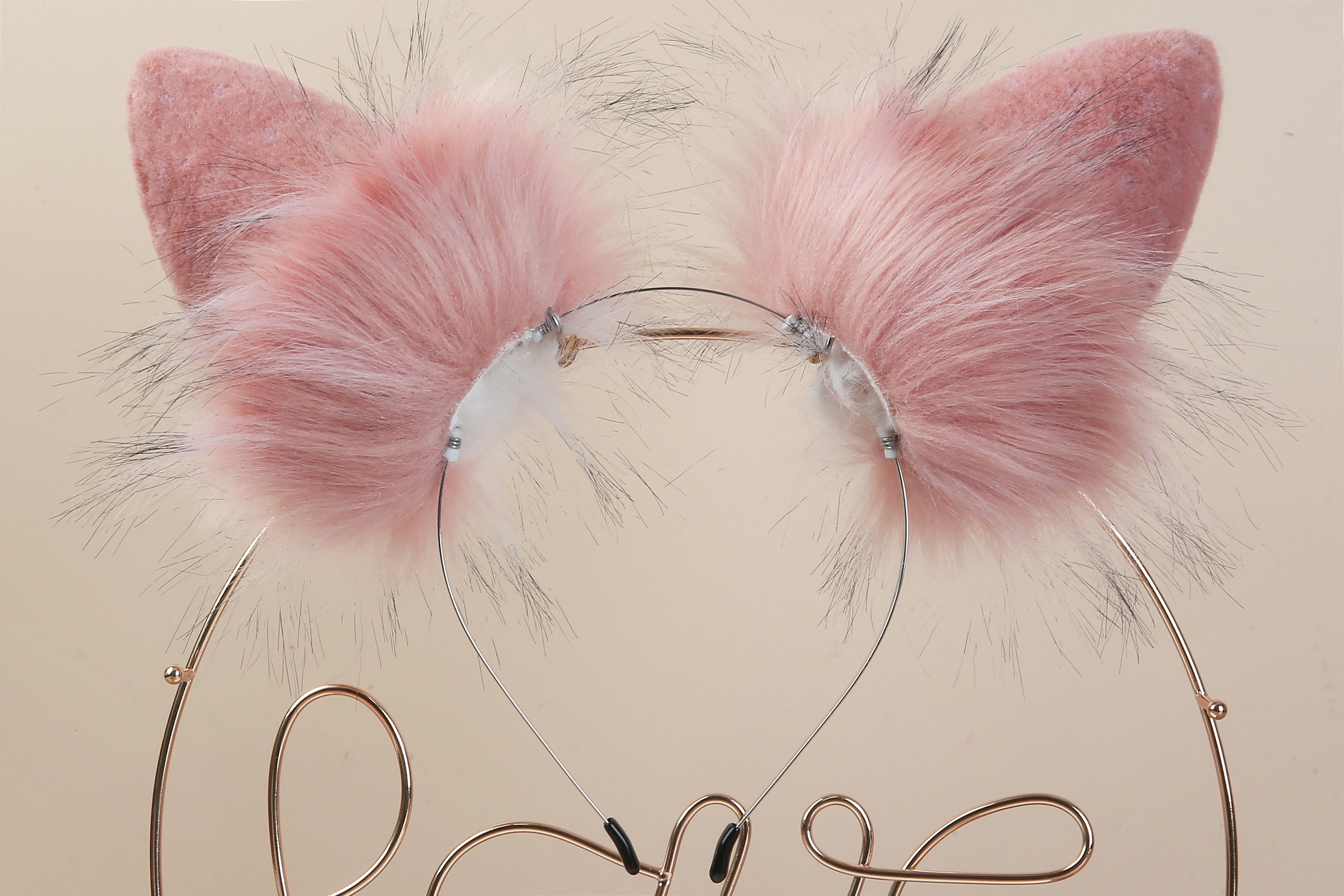 Pink white bunny ear and tail plug set rabbit tail butt plug Etsy