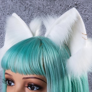 kitten ear - wolf ear - fox ear headband - cosplay ear - anime cosplay - animal ear - white cat ear headband - cat headband kawaii - fur ear