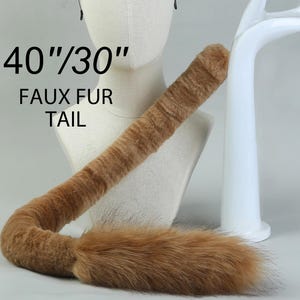Braun realistischer Kunstpelz Fuchsschwanz Kunstfell Fuchsschwanz Anime Cosplay Wolf Schwanz Katzenschwanz Kätzchen Schwanz Halloween Kostüm Katzenschwanz kittenplay petplay