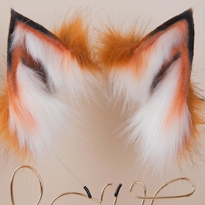 red fox ear headband faux fur wolf ear cat ear cosplay ear neko ear kitten ear petplay ear kitten play ear animal ear kittenplay ear