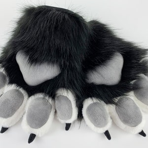 Katzenpfoten Handschuhe Kostüm Cosplay realistisch Kunstpelz Flauschy Fuchs Fursuit Pfoten Kitty Cosplay Fursuit Pfoten Handschuhe Handpfoten Fellpfoten mit Krallen