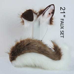 Realistic faux fur puppy tail and ear set shiba Inu dog tail and ears puppy ears and tail anime cosplay shepherd dog ear and tail puppy play