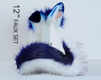 Realistic faux fur puppy tail and ear set shiba Inu dog tail and ears puppy ears and tail anime cosplay shepherd dog ear and tail puppy play