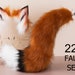 Brown white faux fur fox tail plug and ear wolf tail buttplug and ear kitten ear and tail plug set curved tail and ear plug cosplay -mature