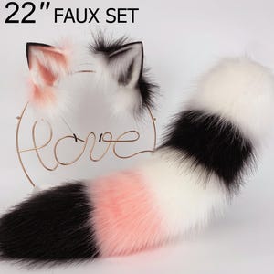 Namaakbont vos oor en staart set wolf oor en staart kat oor en staart streep staart en oor cosplay anime petplay kittenplay vos cosplay halloween