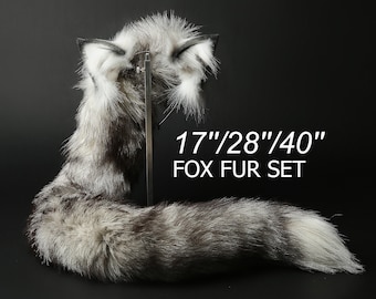 Fox tail and ear set fox ear and tail cosplay wolf tail and ears cat tail cat ear anime cosplay kitten ears and tail kittenplay Halloween