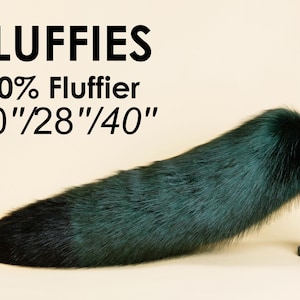 green fluffy fox tail faux fur wolf tail anime cosplay tail petplay kitten tail cat tail furry tail animal tail