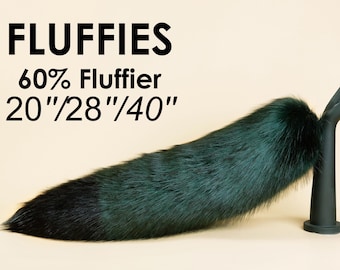 cola de zorro verde esponjosa, cola de lobo de piel sintética, cola de cosplay de anime, cola de gatito para juegos de rol con mascotas, cola de gato, cola peluda, cola de animal