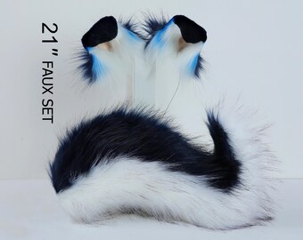 Realistic faux fur puppy tail and ear set shiba Inu dog tail and ears puppy ears and tail anime cosplay shepherd dog ear and tail puppy play
