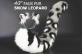 Realistic faux fur white gray snow leopard ear and tail set anime cosplay leopard tail and ear set petplay halloween animal role playing