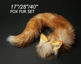 Fox tail and ear set fox ear and tail cosplay wolf tail and ears cat tail cat ear anime cosplay kitten ears and tail kittenplay Halloween