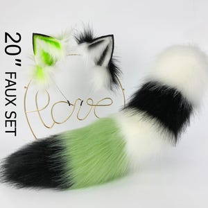Namaakbont vos oor en staart set wolf oor en staart kat oor en staart streep staart en oor cosplay anime petplay kittenplay vos cosplay halloween