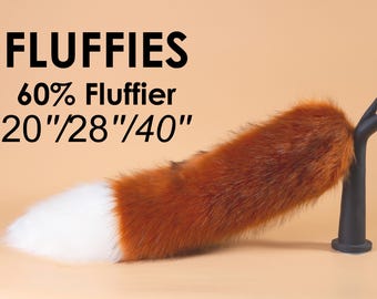 Cola de zorro marrón esponjosa, cola de lobo de piel sintética, cola de cosplay de anime, cola de gatito para juego de mascotas, cola de gato, cola peluda, cola de animal