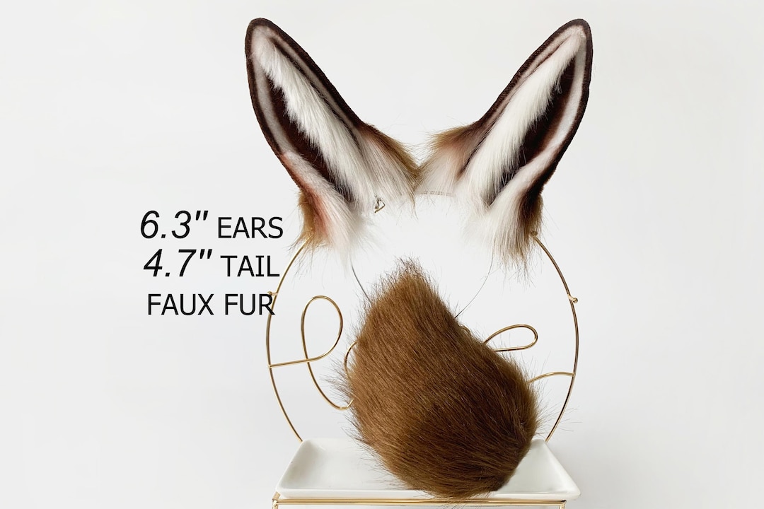Brown Bunny Tail and Ear Set Rabbit Ear and Tail Set Bunny Ears Tail ...