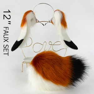 brown lop bunny ear and tail set rabbit ear and tail set bunny ears tail cosplay anime ears bunny ear headband rabbit ear petplay halloween