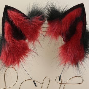 vos oor hoofdband nepbont rood kat oor kitten oor kat oor kitten oor cosplay neko anime cosplay dier oor kat oor kitten oor kat hoofdband zwarte wolf oor