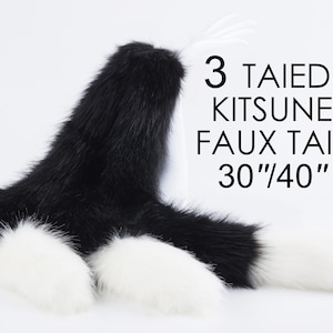 Realistische Kunstfell 3 tailed Kitsune Fuchsschwanz 3 tailed KITSUNE Schwanz Cosplay Anime Cosplay Schwanz Fuchs Wolf Schwanz Katze Schwanz Kätzchen