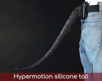 Hypermotion tail silicone core with secure leather holster hyper motion tail wagging tail kemonomimi therian silicone core tail supermotion