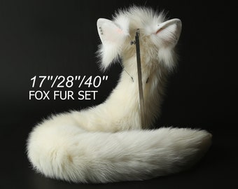 Fox tail and ear set fox ear and tail cosplay wolf tail and ears cat tail cat ear anime cosplay kitten ears and tail kittenplay Halloween