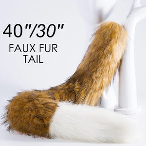 braun realistischer Kunstpelz Fuchsschwanz Kunstfell Fuchsschwanz Anime Cosplay Wolf Schwanz Katzenschwanz Kätzchen Schwanz Halloween Kostüm Katzenschwanz kittenplay petplay