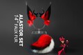 Faux Fur Alastor Ears Hazbin Hotel Alastor Tail - Alastor Ears And Tail Hazbin Hotel - Hazbin Hotel  Alastor Ears With Horn Cosplay Ears