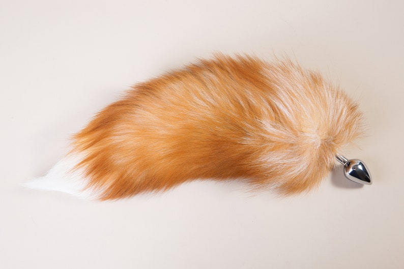 aliriga brown fox fur tail plug fox tail plug wolf tail butt plug cat tail plug anal plug tail anime cosplay petlay tail mature image 2