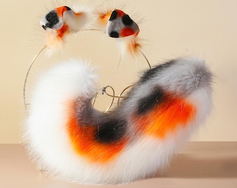 Realistic faux fur puppy tail and ear set shiba Inu dog tail and ears puppy ears and tail anime cosplay shepherd dog ear and tail puppy play