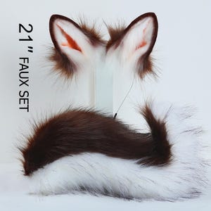 Realistic faux fur puppy tail and ear set shiba Inu dog tail and ears puppy ears and tail anime cosplay shepherd dog ear and tail puppy play