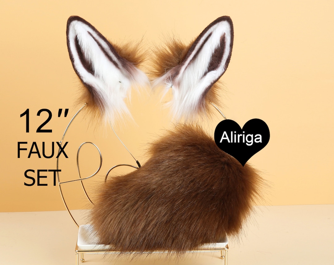 Coffee Bunny Tail and Ear Set Rabbit Ear and Tail Set Bunny Ears Tail ...