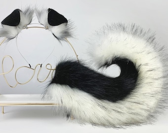 Conjunto de rabo e orelhas de cachorro de pele sintética realista Shiba Inu, rabo e orelhas de cachorro, orelhas e rabo de cachorro, cosplay de anime, orelha e rabo de cachorro pastor, brincadeira de cachorro