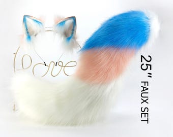 Bordercollie hond oor en staart set puppy oor hoofdband Herder oor en staart set puppy spelen hond staart en oor anime cosplay anime cosplay