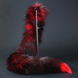 Red Black Fox Tail and Ear Set Fox Ear and Tail Wolf Tail and Ear Cat