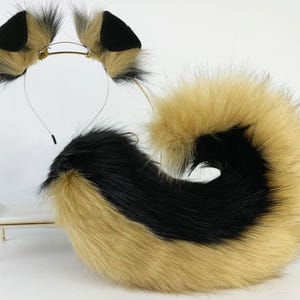 Realistische nepbont puppy staart en oor set shiba Inu hond staart en oren puppy oren en staart anime cosplay herdershond oor en staart puppy spelen