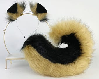 Realistic faux fur puppy tail and ear set shiba Inu dog tail and ears puppy ears and tail anime cosplay shepherd dog ear and tail puppy play