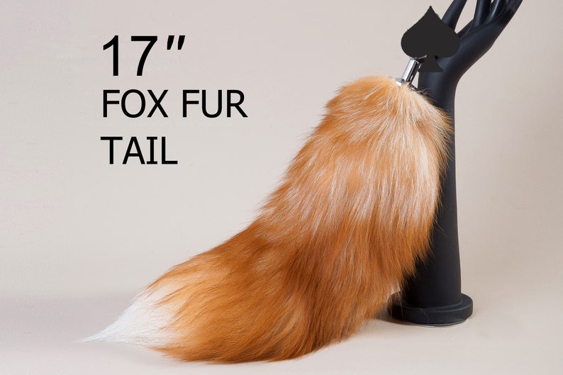 aliriga brown fox fur tail plug fox tail plug wolf tail butt plug cat tail plug anal plug tail anime cosplay petlay tail mature image 1