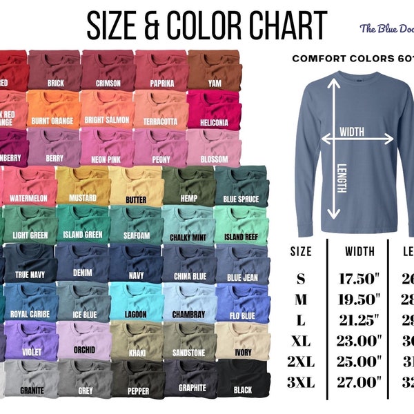 Comfort Color Brand Unisex Long Sleeve Tee - Blank Great for customization