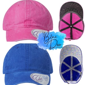 Concealed Ponytail Opening - Women&#39;s Pigment Dyed Fashion Undervisor Cap