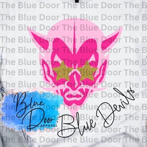 Pinked Out Blue Devils SUB .SVG .PNG Descarga de archivos digitales Sublimación Láser Circuito Silueta Cortador Sublimación